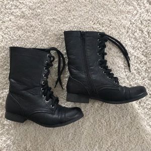 Black combat boots